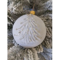 Новорічна куля в оксамиті "Ялинка" 80мм сіра, ціна за набір 4 шт